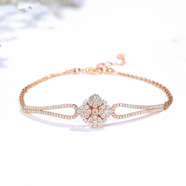 簡約雪花款鑽石手鍊