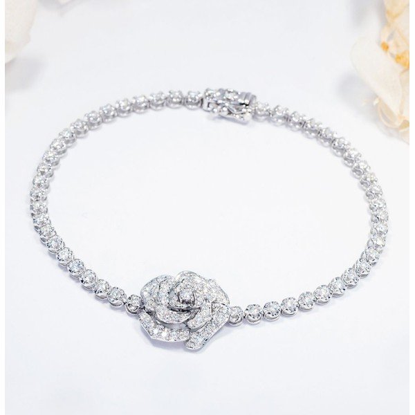 玫瑰花款式1.5克拉鑽石手鍊 玫瑰花款式1.5克拉鑽石手鍊