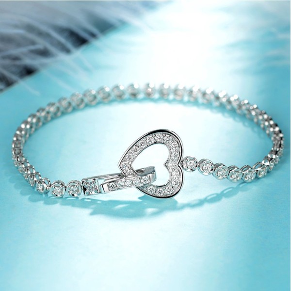 18K金心型鑽石手鍊 18K金心型鑽石手鍊