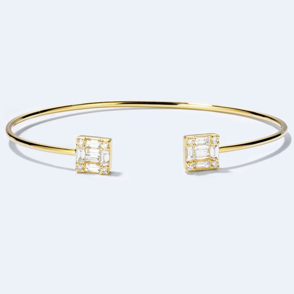 小清新18K金小梯方鑽石手鍊