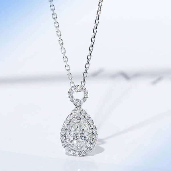 GIA水滴形鑽石項鍊