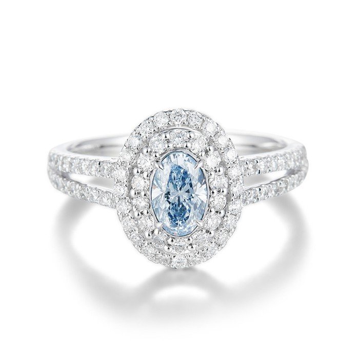 CVD18K金藍鑽鑽戒