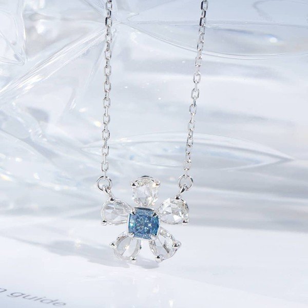 18K金藍鑽鑽石項鍊