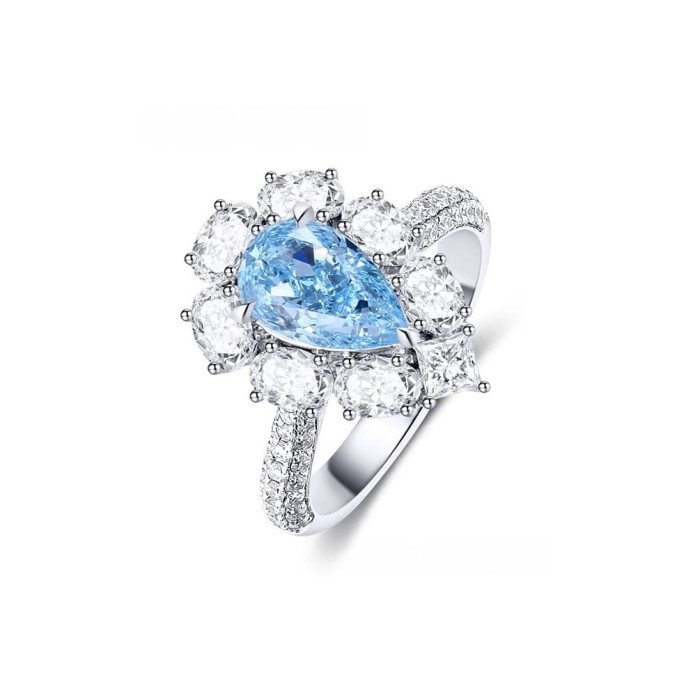 璀璨之愛：2.01克拉水滴型藍色彩鑽鑽戒的永恆魅力