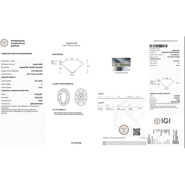 《IGI》1.09克拉D色無處理∣橢圓形培育鑽∣高品質∣未來鑽石 《IGI》1.09克拉D色無處理∣橢圓形培育鑽∣高品質∣未來鑽石