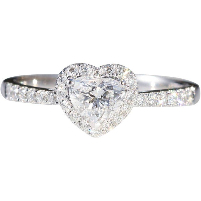 18K金1.0克拉心形鑽戒