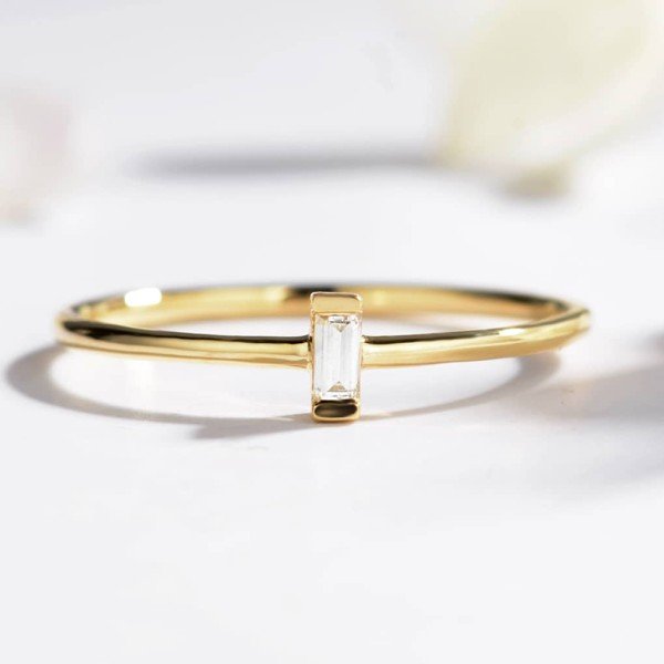 輕珠寶-T方形0.05克拉鑽戒