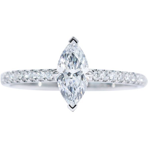 18K金0.50克拉馬眼形鑽戒 18K金0.50克拉馬眼形鑽戒