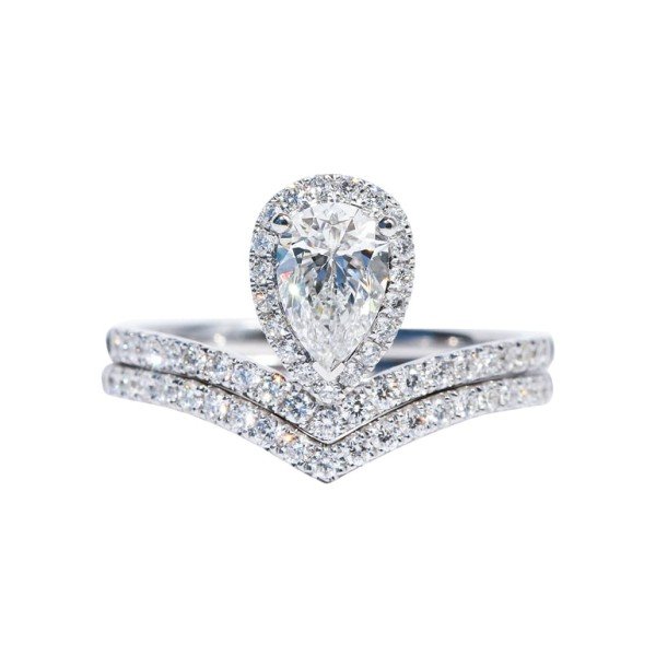 18K金1克拉皇冠套戒