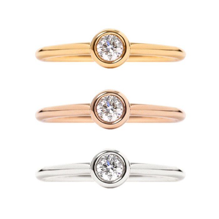 經典18K金包鑲鑽戒