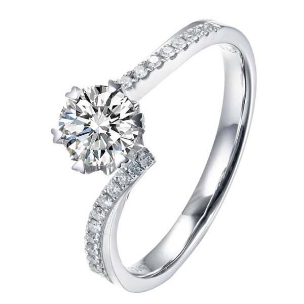 精緻雪花款0.3克拉鑽戒