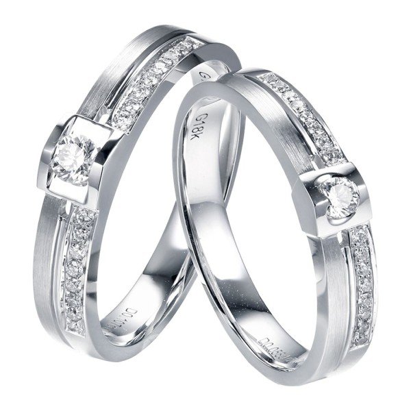 天使之吻男女鑽石對戒