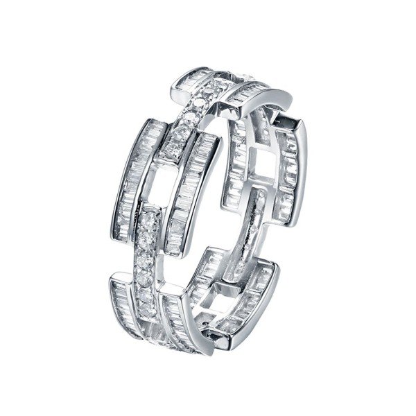 18K金鍊條款鑽石線戒