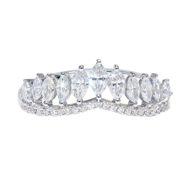 天然18K金馬眼形鑽戒