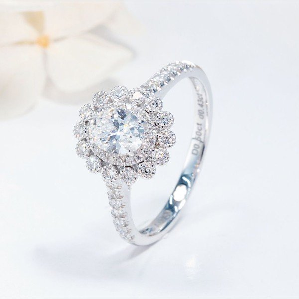 18K金天然橢圓形鑽戒 18K金天然橢圓形鑽戒