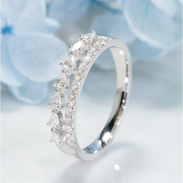 18K金雙排款式鑽戒