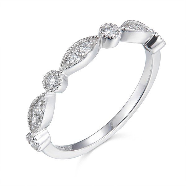 馬眼造型天然鑽石線戒