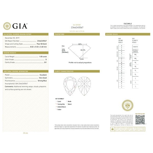 GIA1克拉D色水滴形裸鑽 GIA1克拉D色水滴形裸鑽