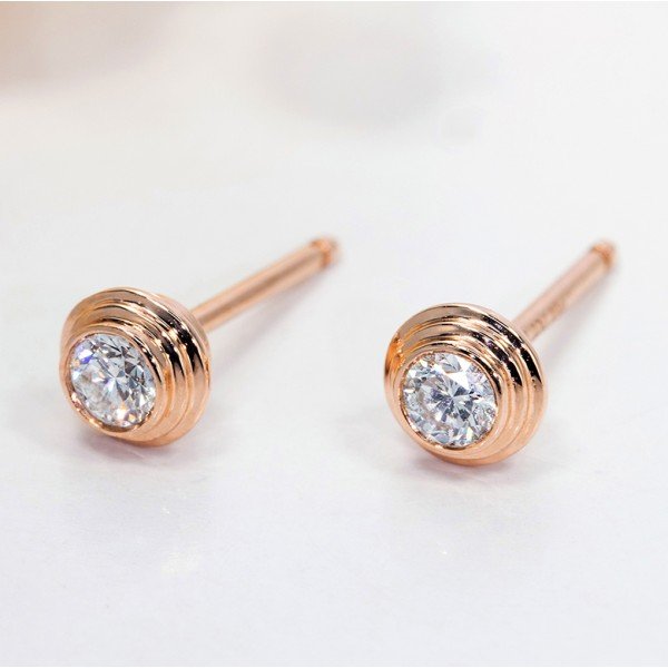 泡泡0.20克拉包鑲鑽石耳環