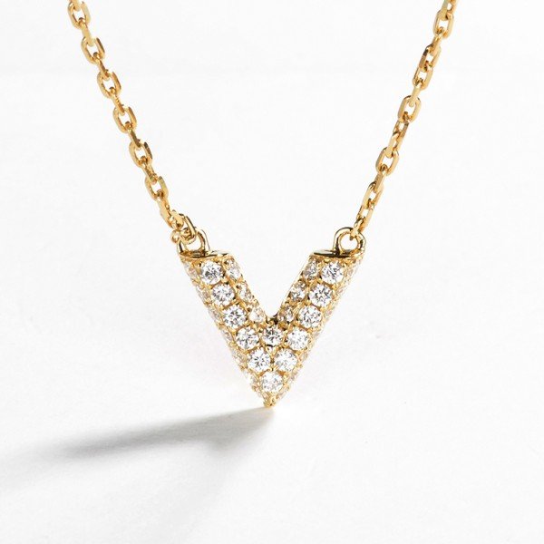 輕珠寶-18K金V形滿鑽項鍊 輕珠寶-18K金V形滿鑽項鍊