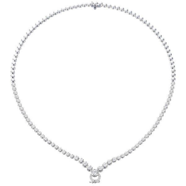 18K金V字形萬能扣鑽石項鍊