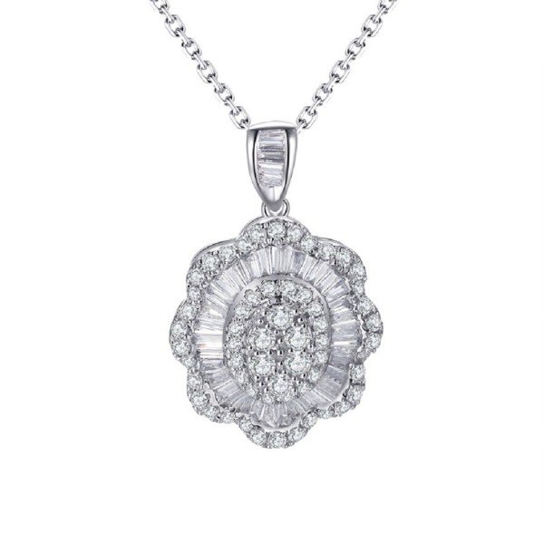 花朵造型鑽石項鍊