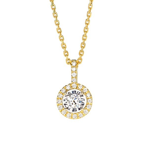 天然0.26克拉群鑲鑽石項鍊