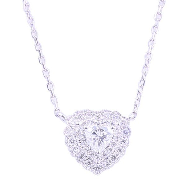 18K金0.338克拉心形鑽石項鍊
