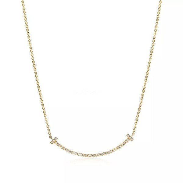 18K金天然微笑鑽石項鍊