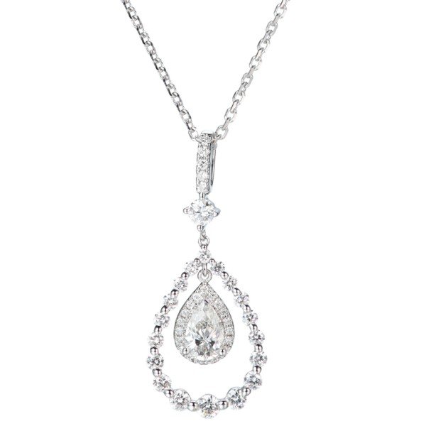 18K金水滴形鑽石項鍊