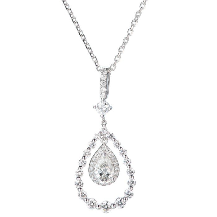 18K金水滴形鑽石項鍊 18K金水滴形鑽石項鍊