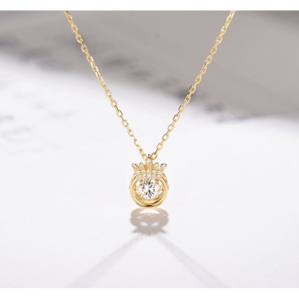 靈動18K金天然鑽石項鍊