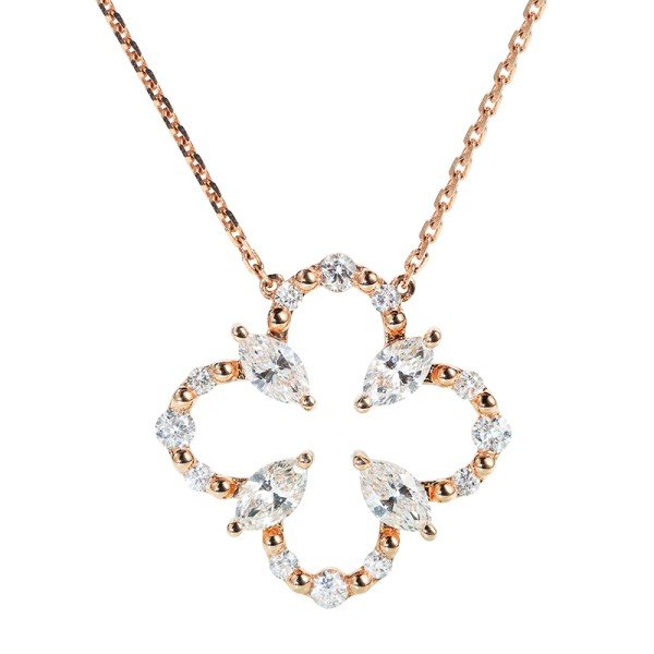 18K金四葉草鑽石項鍊