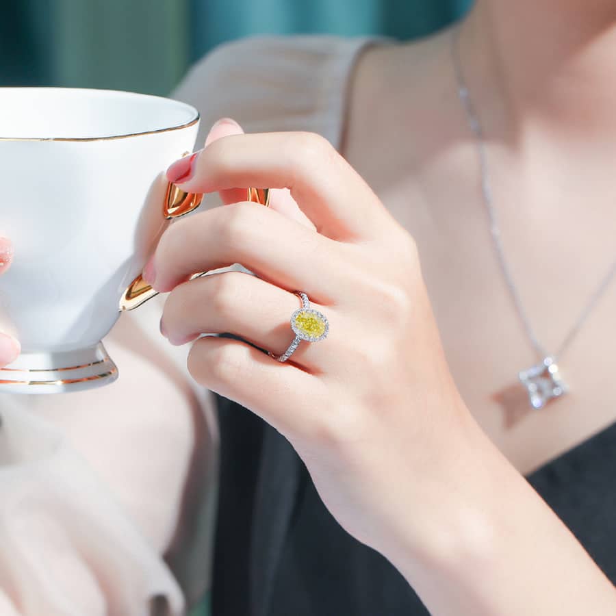 IGI認證2.10克拉艷彩黃鑽戒指∣精緻切割主石超顯大！